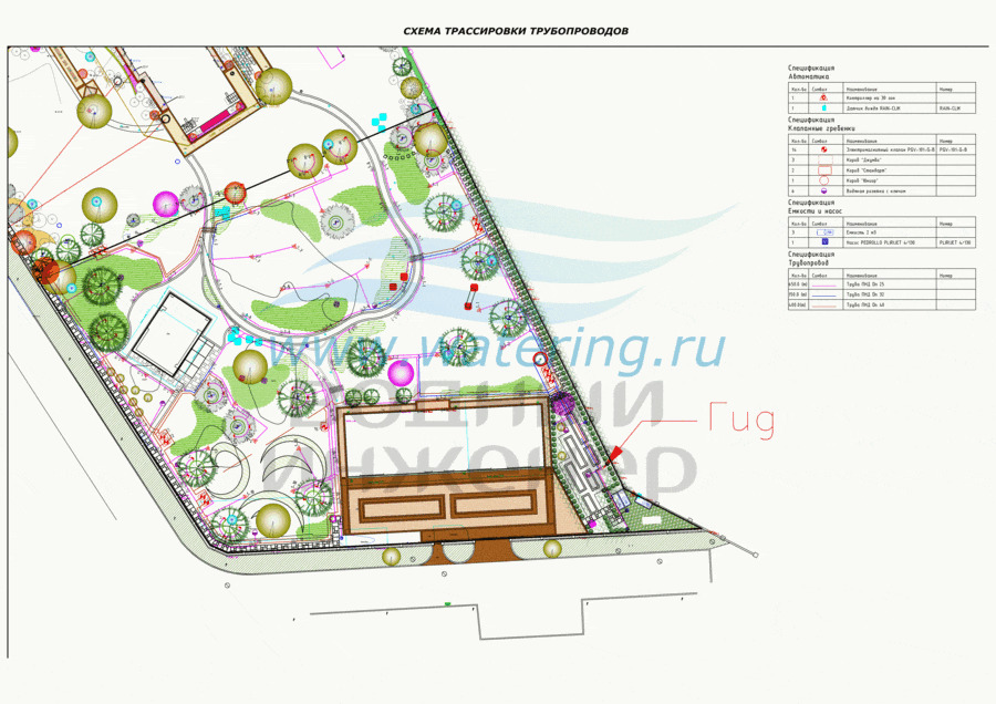 Трубопровод для городской системы автополива